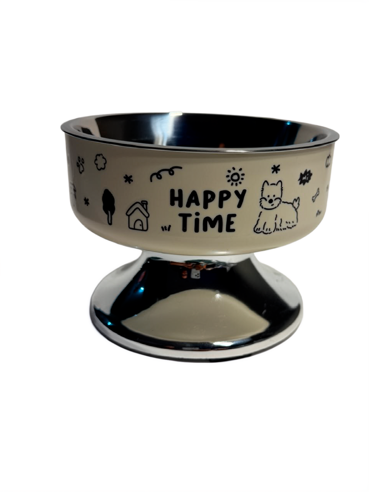 Comedero Elevado "Happy Time" – Acero Inoxidable